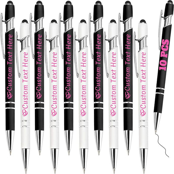 Personalized Pens with Name Custom Printed Ballpoint Pens with Stylus Tip Customized Smooth Writing Pens