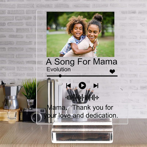 Customized Music Plaque Frame,Photo Engraved Custom Music Code Acrylic Board for Couple