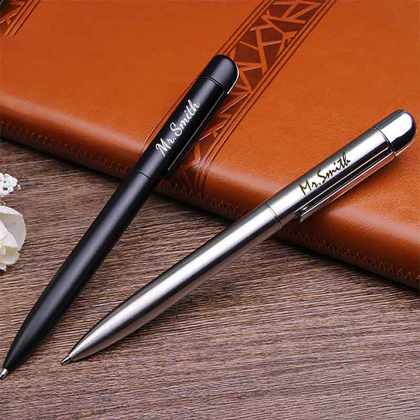 Amlion  Custom Engraved Pens Personalized Ballpoint Pen Personalized Gifts for Men Women Twist-Action-Silver - amlion