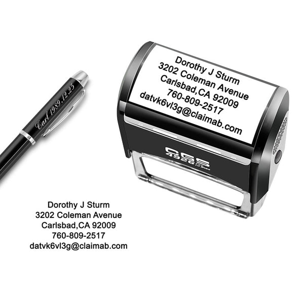 Custom Stamp Personalized-Up to 5 Lines,Self Inking Rubber Address Stamp for Return or Business - amlion