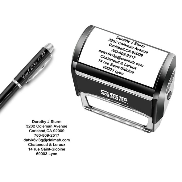 Custom Stamp Personalized-Up to 8 Lines,Self Inking Rubber Address Stamp for Return or Business - amlion