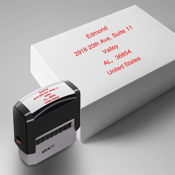 Custom Stamp,Personalized Stamp,Up to 5 Lines,Self Inking Rubber Address Stamp for Business,Home,Return or Office-1" x 2-3/4" - amlion