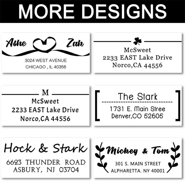 Custom Return Address Stamp-Personalized Couple Address Stamp Self Inking Rubber Stamps (15/16" x 2-3/8") - amlion