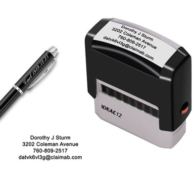 Custom Stamp,Personalized Stamp,Up to 4 Lines,Self Inking Rubber Address Stamp for Business,Home,Return or Office-11/16" x 1-7/8" - amlion