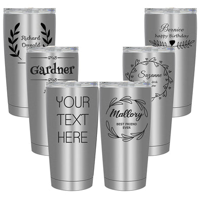 Engraved Tumbler 20 Oz Insulated Stainless Steel Silver - amlion