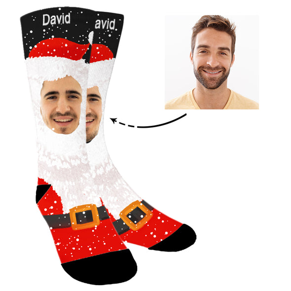 Photo Socks,Christmas Socks,Personalized Face Socks,Funny Socks Turn Photo into Socks for Men and Women - amlion