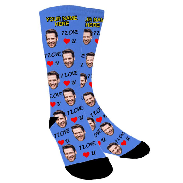Custom Photo Socks Personalized Funny Face Socks With Photo Unisex - amlion