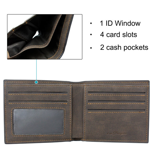 Men's Custom Photo Bi-fold  Leather Wallet for Men ,Father,Dad - amlion