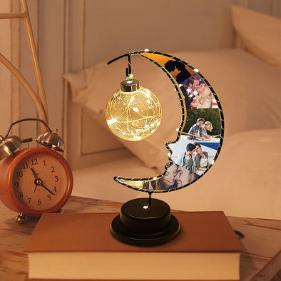Personalized Moon Light with Pictures, Custom Photo Moon Lamp, Customized Night Light Lamp