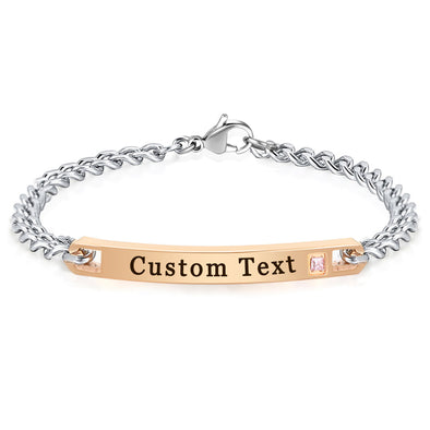 Personalized  Custom Bracelets Engraved Cuff for Women Girls Bangle - amlion