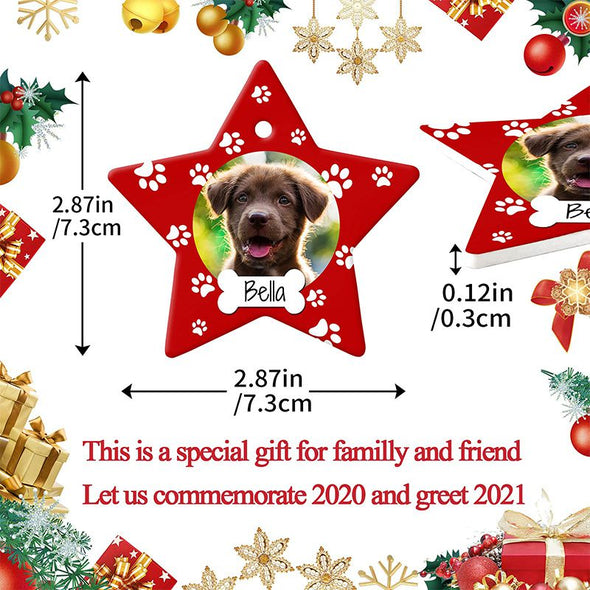 Personalized Dog Photo Christmas Ornaments, Custom Star Ornaments Christmas, Customized Hanging Tree Ornaments Gifts