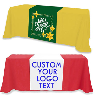 Custom Table Runner with Your Logo or Design, Tradeshow vendor custom logo table runner