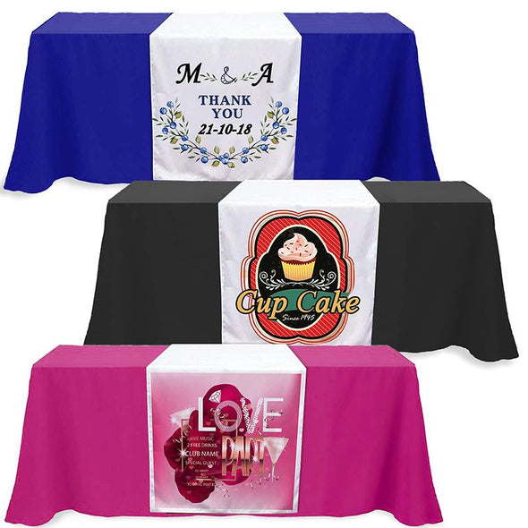 Custom Table Runner with Bussiness Logo,Name,Design Personalized Tablecloth,Customized Table Banner for Party Tradeshow Events Decoration
